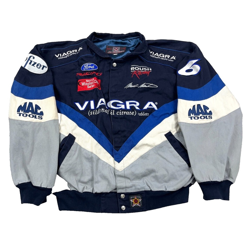 Vintage JH Design Mark Martin Jacket Men Large NASCAR Roush Racing *